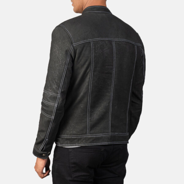Youngster Distressed Black Leather Jacket - Image 5