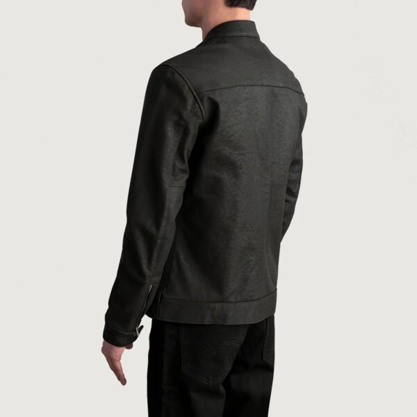 Zen Tumbled Brown Leather Biker Jacket - Image 6