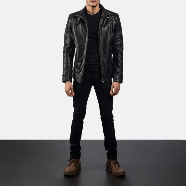Legacy Black Leather Biker Jacket - Image 3
