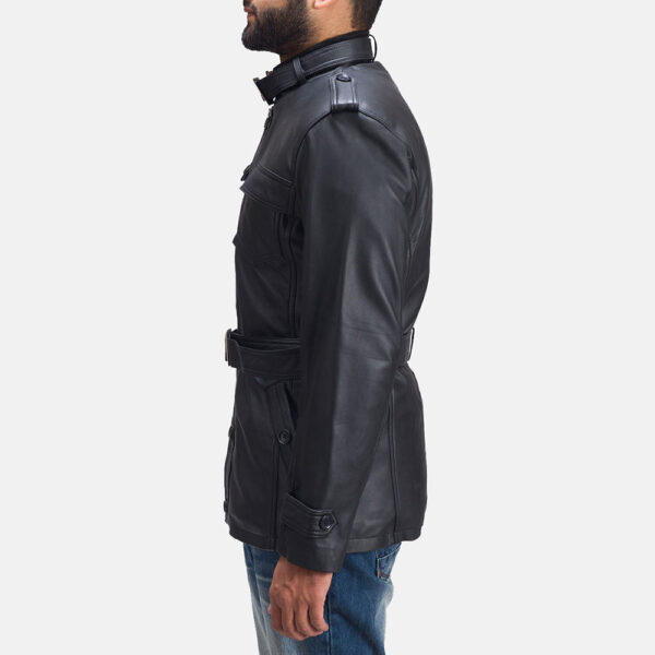 Hunter Black Leather Jacket - Image 6