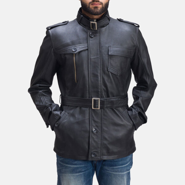 Hunter Black Leather Jacket - Image 5