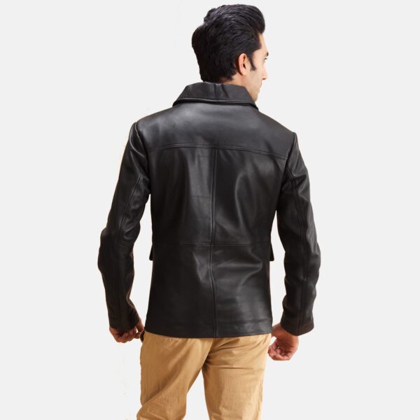 Raven Black Leather Jacket - Image 6