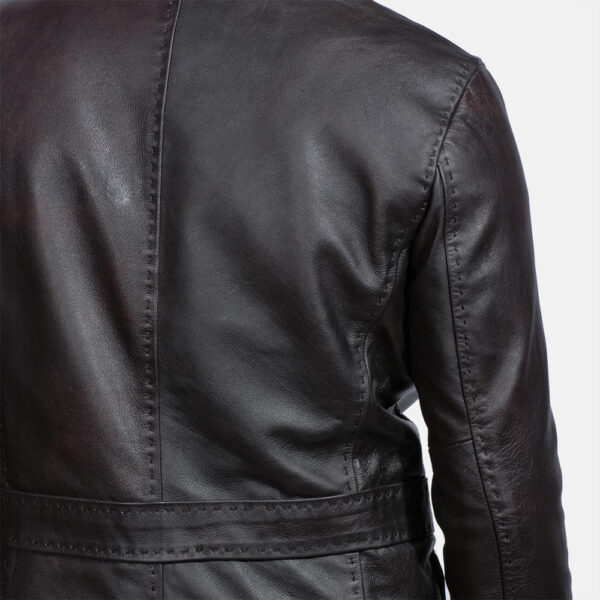 Wine Black Leather Blazer - Image 5