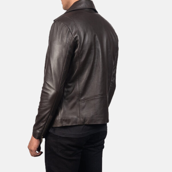 Noah Brown Leather Biker Jacket - Image 5