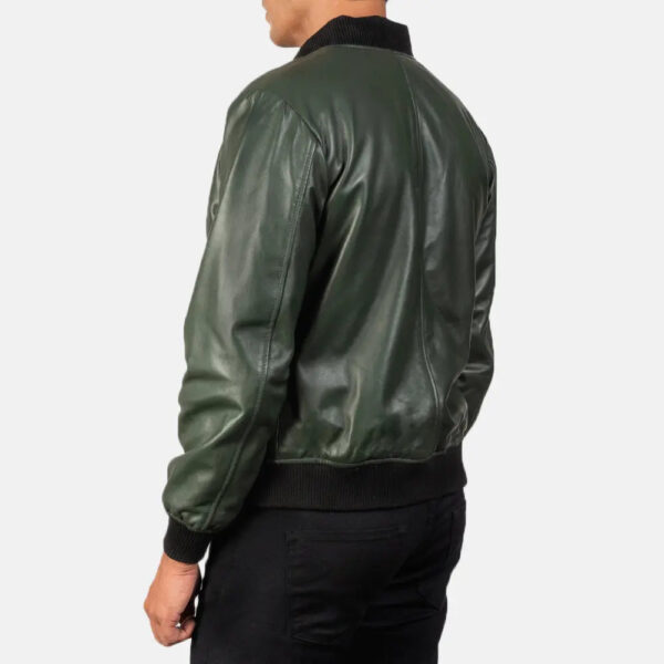 Shane Green Leather Bomber Jacket - Image 5