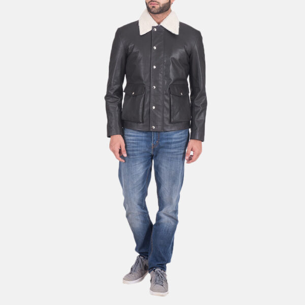 Snow Cole Black Leather Jacket - Image 4