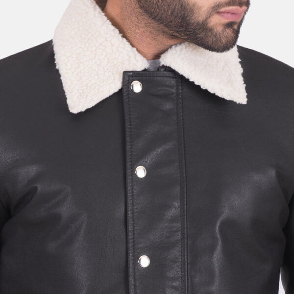 Snow Cole Black Leather Jacket - Image 5
