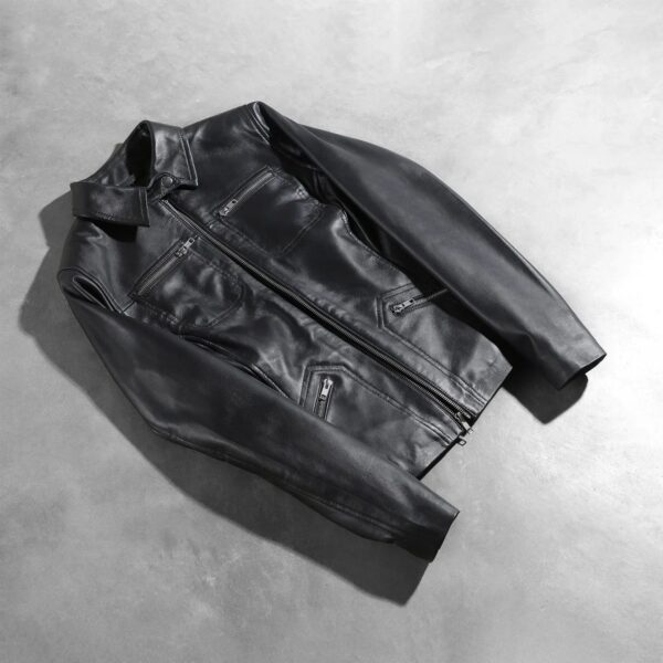 Tomachi Black Leather Jacket - Image 7