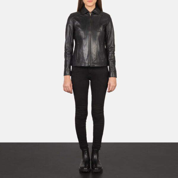 Colette Black Leather Jacket - Image 4