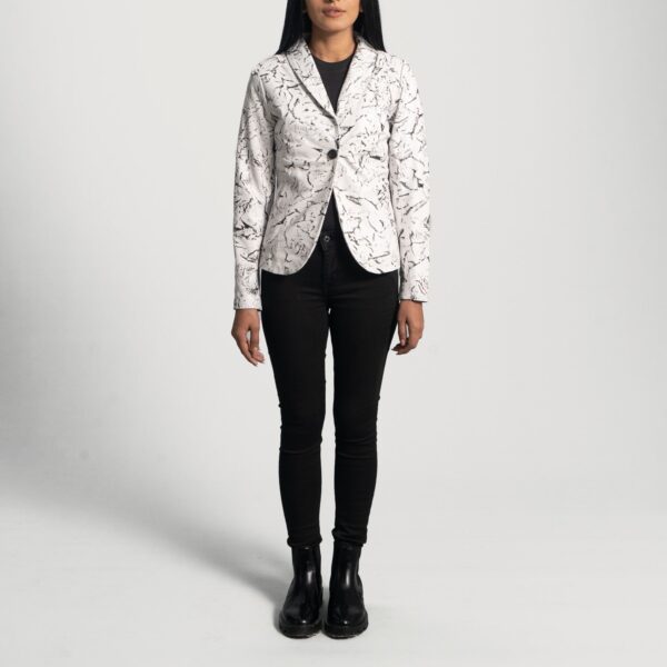 Donna Blake White Leather Blazer - Image 4