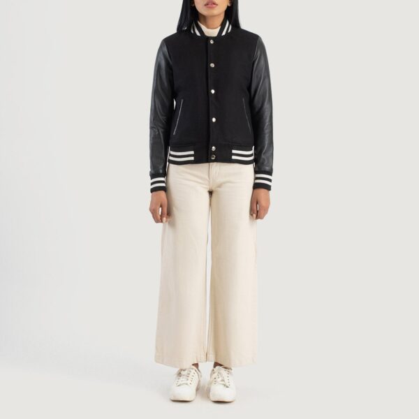Savant Black Hybrid Varsity Jacket - Image 3