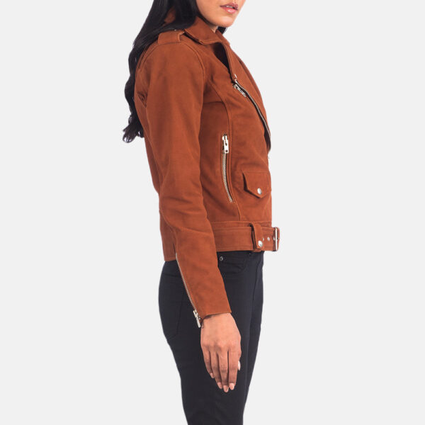Alison Brown Suede Biker Jacket - Image 2