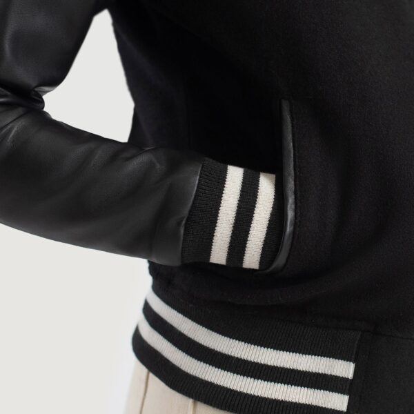 Savant Black Hybrid Varsity Jacket - Image 6