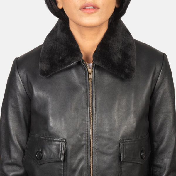 Stella G-1 Black Leather Bomber Jacket - Image 6