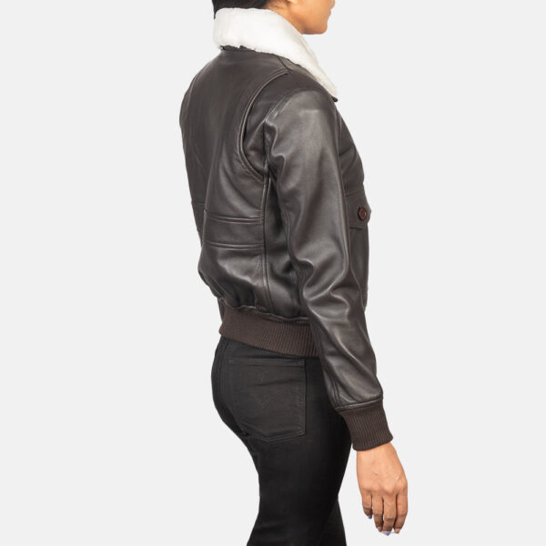 Stella G-1 Brown Leather Bomber Jacket - Image 5