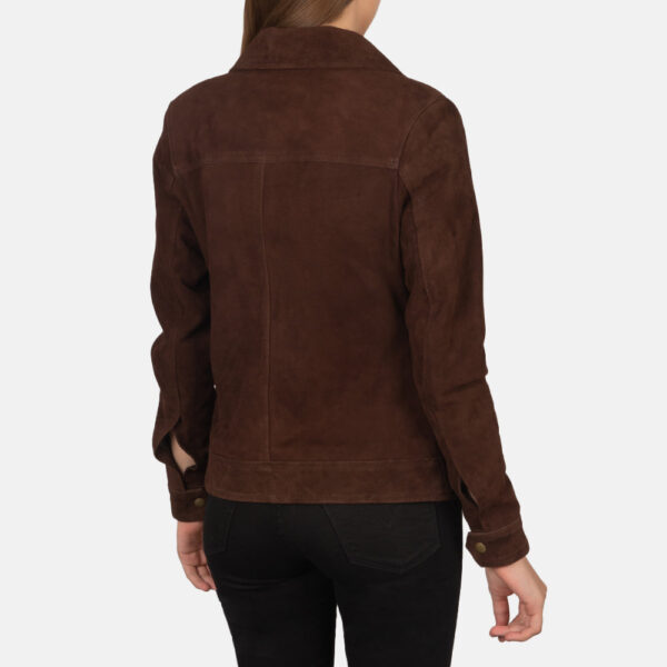 Suzy Mocha Suede Trucker Jacket - Image 5