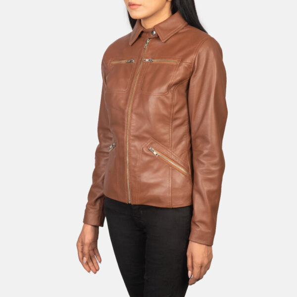 Tomachi Brown Leather Jacket - Image 2