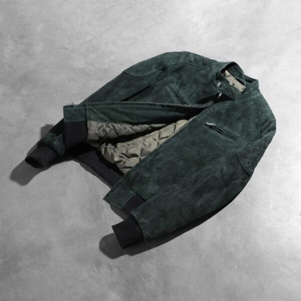 Zenna Green Suede Bomber Jacket - Image 8