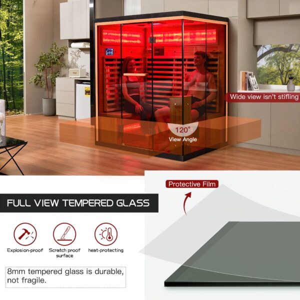 EROMMY Infrared Sauna 6 Person with Full Spectrum Heaters for Home or Gym - Image 2