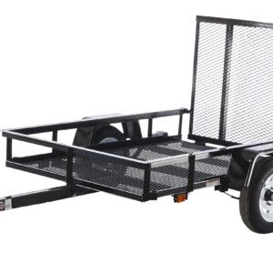 Carry-On Trailer 4-ft x 7-ft Steel Mesh Utility Trailer with Ramp Gate (1675-lb Capacity)