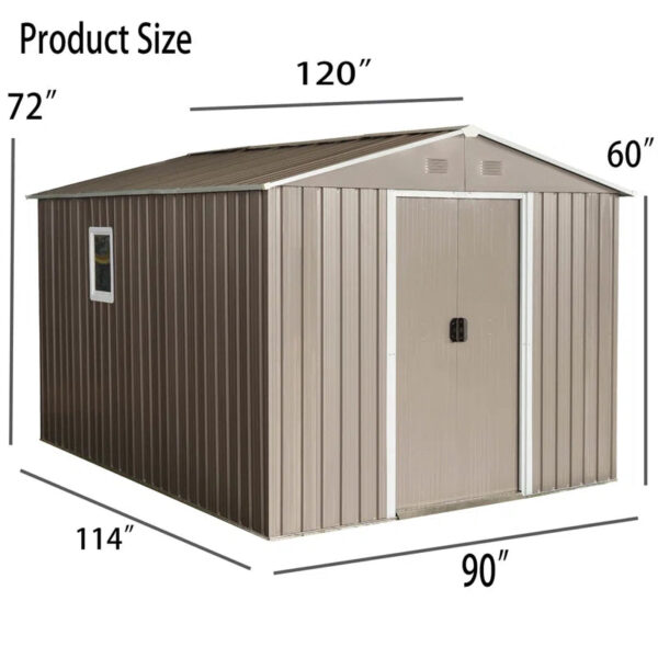 10ft. W x 7ft. D Metal Storage Shed - Image 2