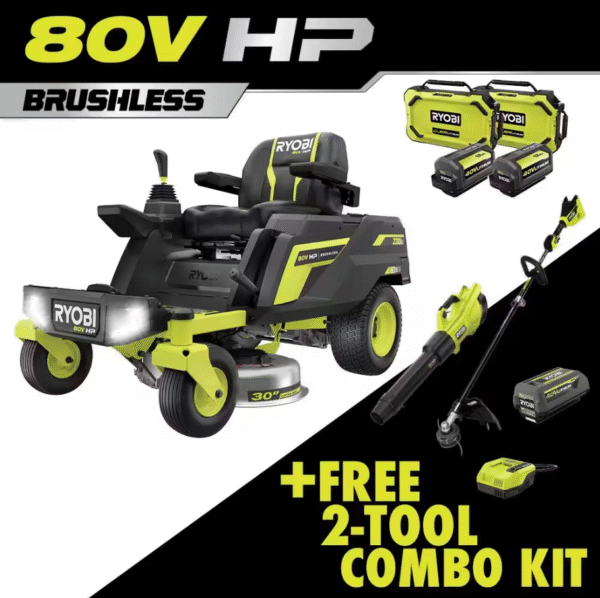 80V HP Brushless 54 In. Battery Electric Cordless Zero Turn Riding Mower (3) 80V Batteries (4) 40V Batteries and Charger - Image 3