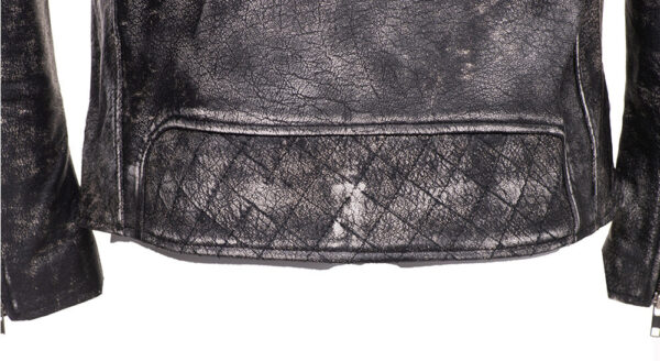 Miles stone wash biker leather jacket - Image 5