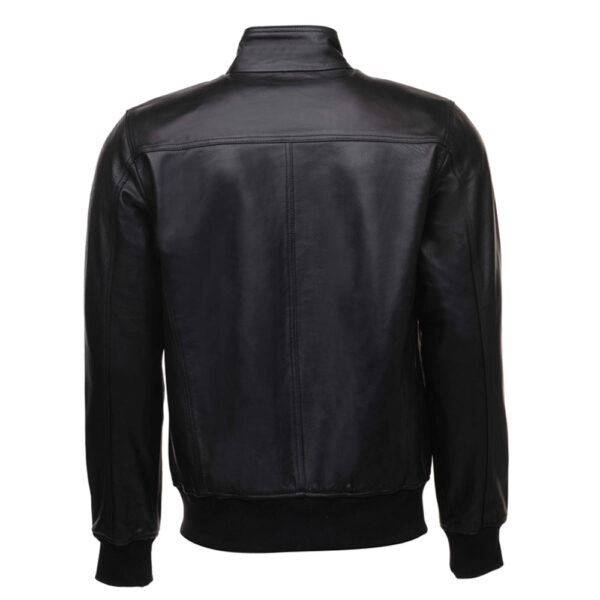 Messi Black Bomber style leather jacket - Image 2