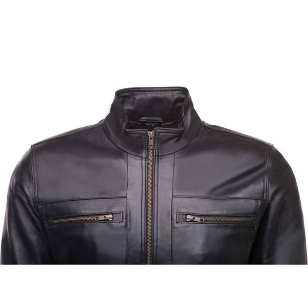 Messi Black Bomber style leather jacket - Image 3