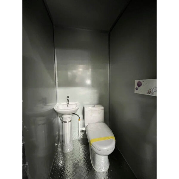 3.5 ft. W x 3.5 ft. D Metal Portable Shed with Single Stall Flushing Restroom and Sink (12 sq. ft.) - Image 4