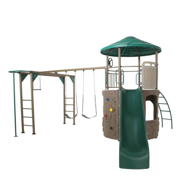 Deluxe  Metal Swing Set with 2 Swing(S) , 1 Slide(S) - Image 5