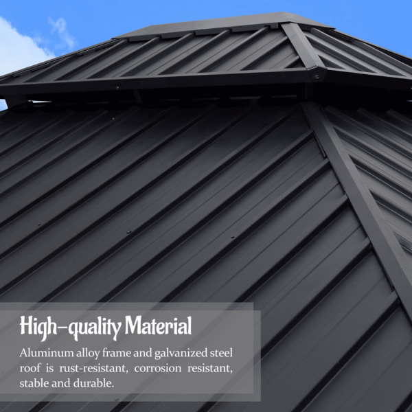 Hardtop Gazebo For Patio Screen House Backyard Sunroom With LED Lights Outdoor Aluminum Solarium Canopy 12′ x 14′ - Image 12