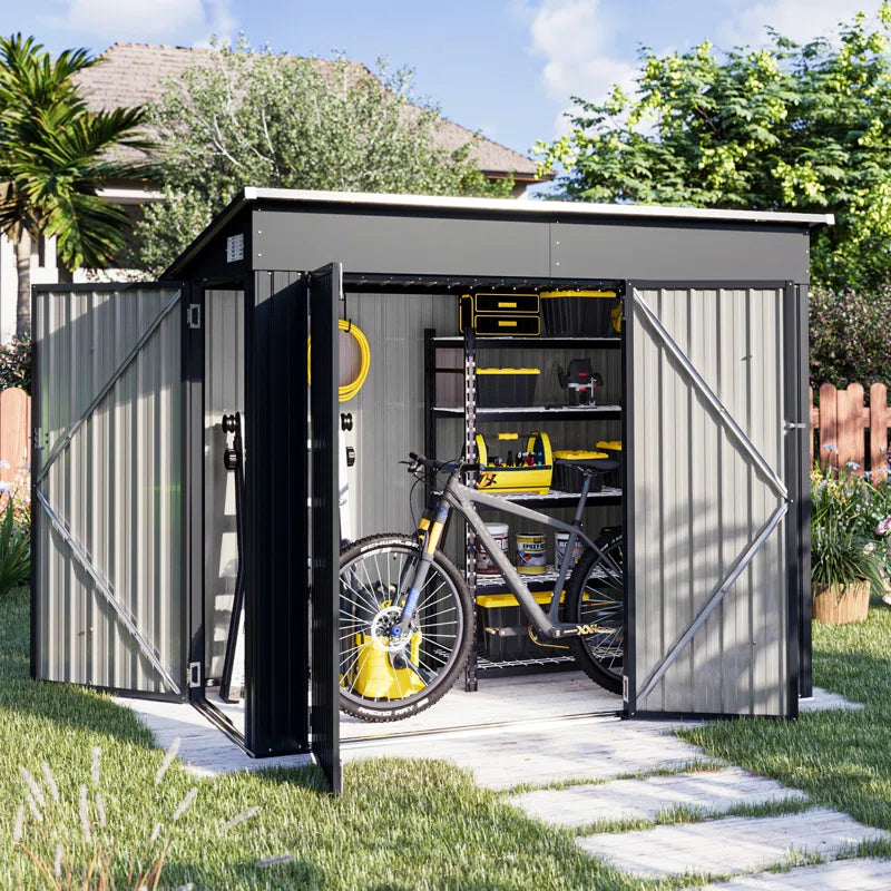 4′ X 8′ Shed Outdoor Storage Shed With Triple Lockable Door - Image 2