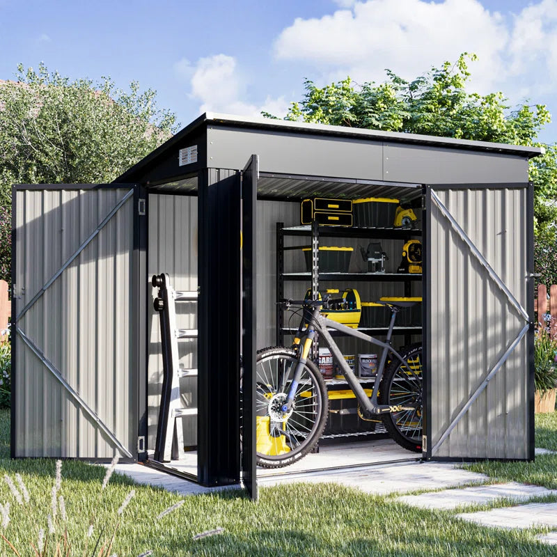 4′ X 8′ Shed Outdoor Storage Shed With Triple Lockable Door - Image 4