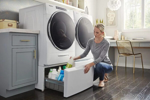 Whirlpool – 4.5 Cu. Ft. High Efficiency Stackable Front Load Washer with Steam and Load & Go XL Dispenser – White - Image 4