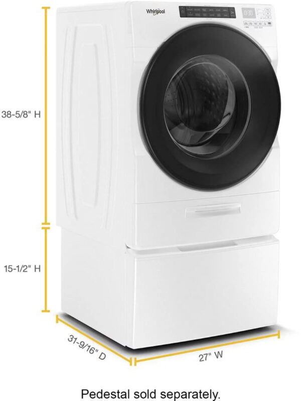 Whirlpool – 4.5 Cu. Ft. High Efficiency Stackable Front Load Washer with Steam and Load & Go XL Dispenser – White - Image 5
