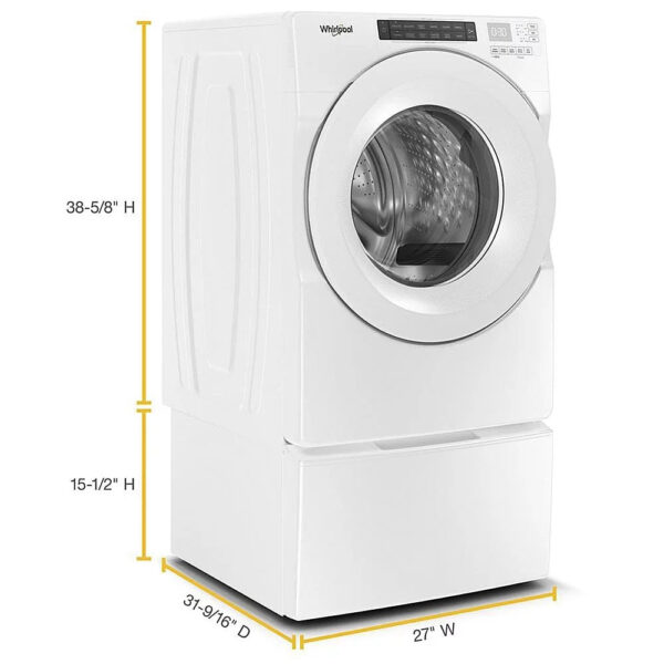 Whirlpool – 4.3 Cu. Ft. High Efficiency Stackable Front Load Washer with 35 Cycle Options – White - Image 5