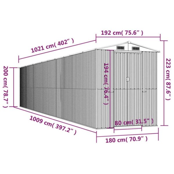 6 ft. W x 33 ft. D Metal Garage Shed - Image 9