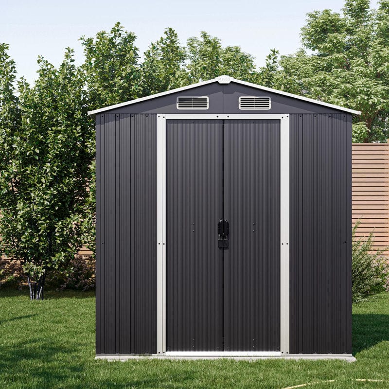 6 ft. W x 4 ft. D Galvanized Steel Storage Shed - Image 2
