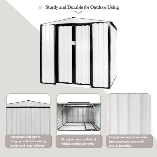 D Galvanized Steel Storage Shed 6 ft. W x 4 ft - Image 8