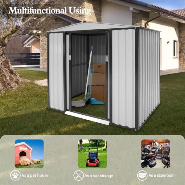 D Galvanized Steel Storage Shed 6 ft. W x 4 ft - Image 5