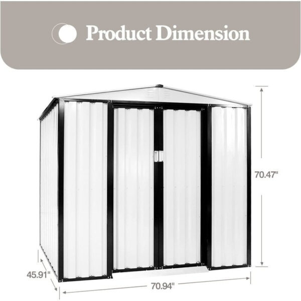 D Galvanized Steel Storage Shed 6 ft. W x 4 ft - Image 10