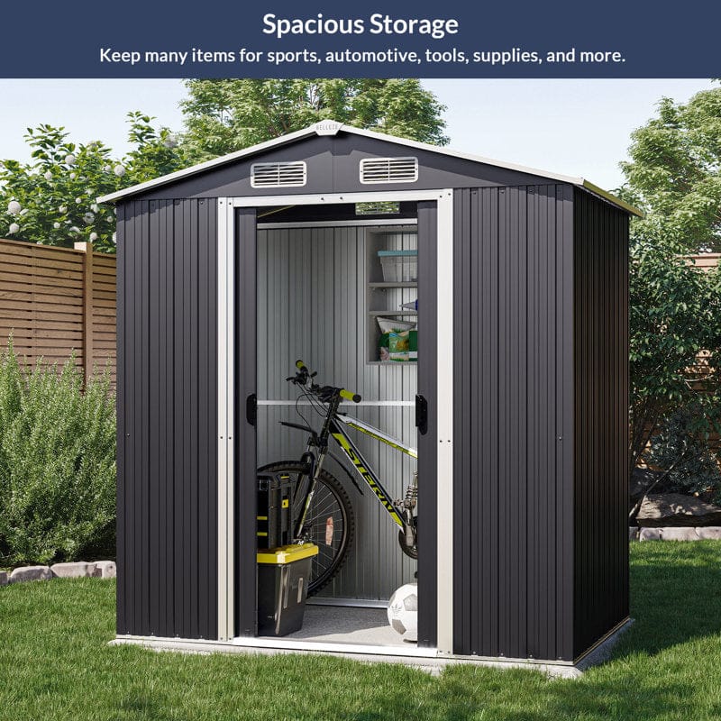 6 ft. W x 4 ft. D Galvanized Steel Storage Shed - Image 4