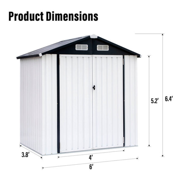 6 ft. W x 4 ft. D Metal Storage Shed - Image 6