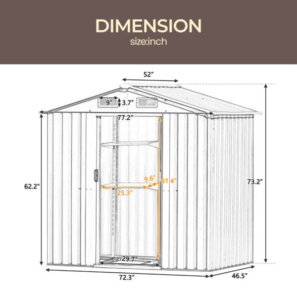 6 ft. W x 4 ft. D Stainless Steel Horizontal Garage Shed - Image 7