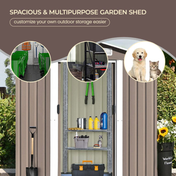 6 ft. W x 4 ft. D Stainless Steel Horizontal Garage Shed - Image 3
