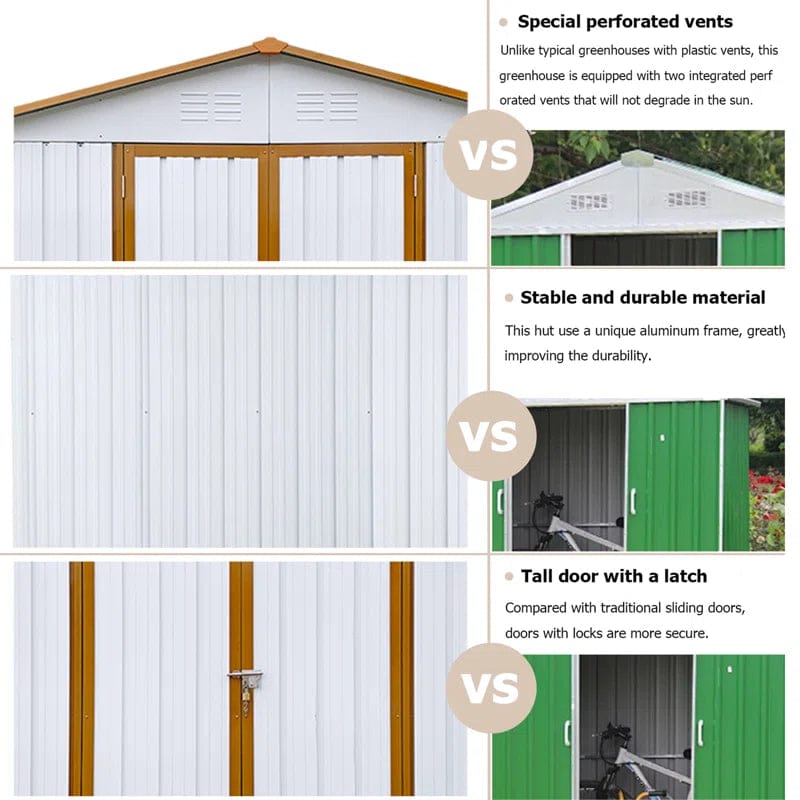 6ftx8ft Metal Outdoor Storage Shed – for Garden Shelter - Image 5