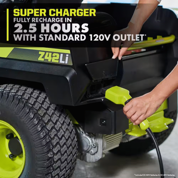 80V HP Brushless 42 In. Battery Electric Cordless Zero Turn Riding Mower (2) 80V Batteries (2) 40V Batteries and Charger - Image 15