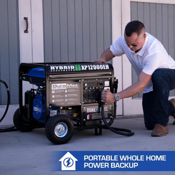DuroMax XP13000EH Dual Fuel Portable Generator 13000 Watt Gas - Image 6
