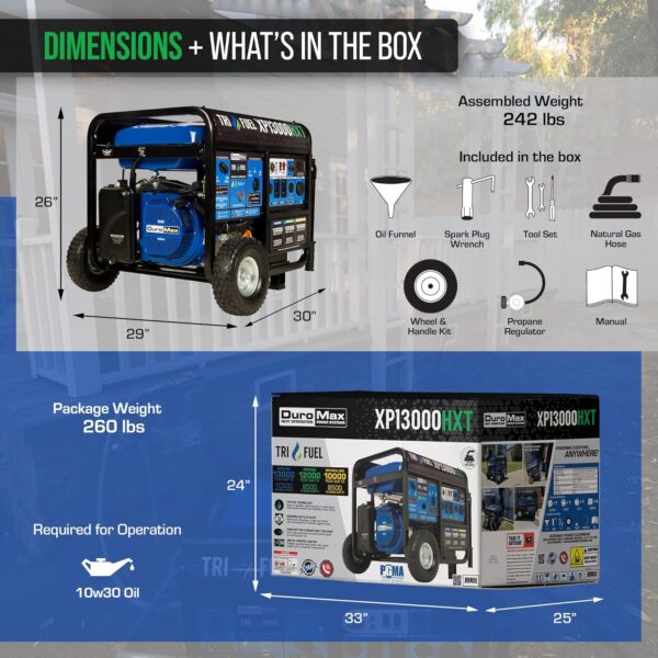 DuroMax 13000 Watt, Tri Fuel Portable Generator, w/ CO Alert - Image 29